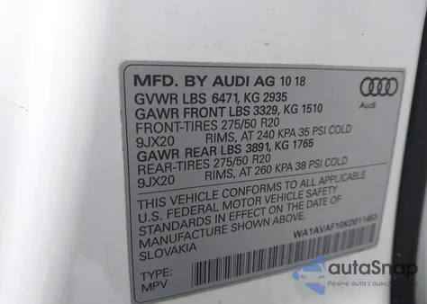 2019 Audi Q8 55 Premium from USA, damaged, VIN WA1AVAF10KD011453